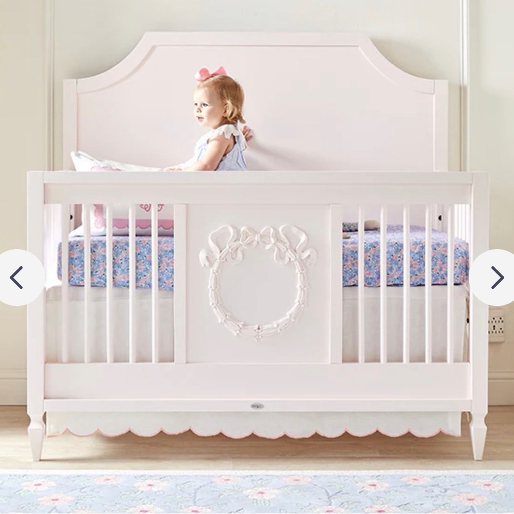 Blush Scallop Crib Skirt — Classic Nursery Bedding - Caitlin Wilson